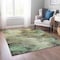Homeroots 3' X 5' Beige Green And Artichoke Green Abstract Washable Indoor Outdoor Area Rug 577613 - alternate 3