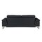Homeroots 90" Black Italian Leather Solid Wood Sofa 720447 - alternate 2