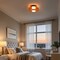 Jonathan Y Kalmar 12" Modern Minimalist Iron/Glass Dimmable Integrated LED Flush Mount, Orange/Black JYL7153A - alternate 3