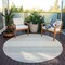 Homeroots 8' Ivory Round Abstract Washable Indoor Outdoor Area Rug 608743 - alternate 3