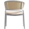 Leisuremod Ervilla Dining Arm Chair with Leather Seat and White Steel Base in White, 4PK ECW-20W-L4 - alternate 3