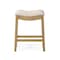 Homeroots 26" Beige and Natural Fabric and Solid Wood Backless Counter Height Bar Chair 632506 - alternate 4