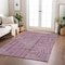 Homeroots 5' X 8' Eggplant And Ivory Geometric Washable Indoor Outdoor Area Rug 600811 - alternate 3