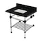 Kingston Brass 30-Inch Black Granite Console Sink with Acrylic Legs and Shelf, 8-Inch, 3-Hole KVPK3030KASQB0 - alternate 1