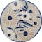 Homeroots 8' Blue and Gray Round Floral Indoor Outdoor Area Rug 527641 - alternate 1