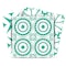 Homeroots 7" x 7" Light Green And White Geo Peel and Stick Removable Tiles 400418 - alternate 2