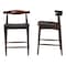 Baxton Studio Eira Counter Stool with Curved Backrest and Black Faux Leather Seat, Set of 2 261-2PC-14250-ZORO - alternate 4