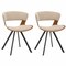 Leisuremod Nymia Modern Leather or Velvet Dining Chair with Splayed Iron Legs, 2PK NCWN-22LBR2 - alternate 1