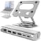 Purely Ergonomic Laptop/Tablet Stand 6-in-1 Docking Station for Devices up to 17, Silver L82 - alternate 1