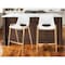 Homeroots Set of Two 26" White And Gold Faux Leather And Steel Low Back Counter Height Bar Chairs 555668 - alternate 3