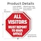 Signmission All Visitors Must Report to Main Of, 6 inch X 6 inch, Plastic Sign, 2PK OC-P-2PACK-6-335 - alternate 3