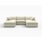Homeroots 120" Beige Linen Modular Sofa With Ottoman And Storage 714559 - alternate 3