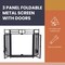 Lavish Home Fireplace Screen 3 Panel Gate with Doors & 4PC Fire Place Tools Set with Poker, Tongs, Brush, Shovel 80-FPTS-12 - alternate 3