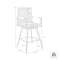 Armen Living Crown Outdoor Patio Swivel Bar Stool in Black Aluminum with Wood Accent and Dark Gray Cushions LCCRSWBABLKDGRY30 - alternate 3