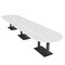 Skutchi Designs Racetrack Conference Table With Power Unit, 48 in W, 192 in L, White HAR-RAC-48X192-DOU.BK-WA7976-NA - alternate 1