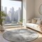 Homeroots 8' Beige Tan And Gray Round Abstract Washable Indoor Outdoor Area Rug 577753 - alternate 3