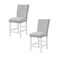 Homeroots Set of Two 25" Gray and White Velvet and Solid Wood Counter Height Bar Chairs, 2PK 573453 - alternate 1