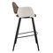 Homeroots 30" Ivory Brown And Black Boucle Faux Leather And Steel Bar Height Swivel Bar Chair 654240 - alternate 3