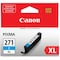Canon CLI-271 Original High Yield Inkjet Ink Cartridge, Cyan CLI-271XLC - alternate 1