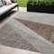 Homeroots 5' X 8' Gray Silver And Taupe Geometric Washable Indoor Outdoor Area Rug 582471 - alternate 1