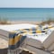 Homeroots Denim Blue and Yellow Striped Turkish Towel Beach Blanket 401821 - alternate 3
