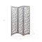 Homeroots 50" Gray Solid Wood Folding Three Panel Screen Room Divider 342745 - alternate 2