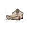Homeroots Oak and Bronze Solid Wood King Tufted Upholstered Faux Leather Bed Frame with Nailhead Trim 348189 - alternate 3
