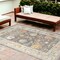 Homeroots 8' X 10' Gray and Orange Floral Stain Resistant Indoor Outdoor Area Rug 531494 - alternate 1
