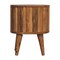 Homeroots 18" Light Brown Solid Wood Round Two Drawer Nightstand 651805 - alternate 4