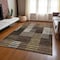 Homeroots 5' X 8' Chocolate Ivory And Gold Striped Washable Indoor Outdoor Area Rug 613158 - alternate 2