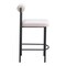 Homeroots Set of Two 26" Ivory and Black Faux Shearling and Steel Low Back Counter Height Bar Chairs, 2PK 555751 - alternate 3