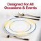 Smarty Had A Party 10.25" White with Blue and Gold Harmony Rim Plastic Dinner Plates (120 Plates), 120PK 600-CASE - alternate 6