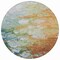 Homeroots 8' Orange Round Abstract Washable Indoor Outdoor Area Rug 608615 - alternate 4