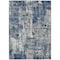 Homeroots 8' X 10' Navy Blue Gray And Ivory Abstract Washable Indoor Outdoor Area Rug 597989 - alternate 4