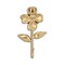 Homeroots 4" Antiqued Gold Cast Iron Flower Wall Hook 612084 - alternate 2