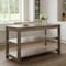 Homeroots Brown Solid Wood Kitchen Island With Two Tier Smooth Counter Top 380611 - alternate 2