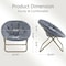 Simple Deluxe Cozy Chair, Faux Fur Saucer Chair for Bedroom, Comfy Foldable Moon Chair, Round Fluffy chair for Li 3A88CHAIRYL38GRY01 - alternate 1