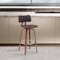 Armen Living Pico 30in Swivel Walnut Wood Bar Stool in Brown Faux Leather with Chrome LCPIBAWABR30 - alternate 5