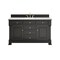 James Martin Vanities Brookfield 60 in. Single Vanity, Black Onyx w/ 3 CM Arctic Fall Solid Surface Top 547-V60S-BKO-3AF - alternate 1