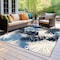 World Rug Gallery Vicenza Tropical Floral Indoor/Outdoor Area Rug 6 ft 6 in x 6 ft 6 in Square Navy 8011NAVY6SQ - alternate 1