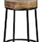 Homeroots 26" Natural and Black Solid Wood and Iron Backless Counter Height Bar Chair 605910 - alternate 2