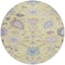 Homeroots 8' Yellow Lavender And Denim Blue Round Floral Washable Indoor Outdoor Area Rug 605345 - alternate 3