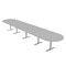 Skutchi Designs 18ft Conference Table With Power Unit | 18 Person Modular Racetrack Meeting Table | Harmony Series HAR-RAC-48X216-T-U779-NA - alternate 1