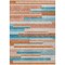 Homeroots 5' X 8' Orange Teal Blue And Salmon Striped Washable Indoor Outdoor Area Rug 613309 - alternate 4