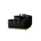 Homeroots Black Velvet Curved Three Piece Sectional With Toss Pillows 643880 - alternate 4
