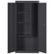 Sandusky Lee Janitorial Storage Cabinet, 66 in H, 30 in W, 18 in D, Swing, Keyed, Black, 4 Shelves VFC1301866-09 - alternate 1