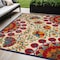 Homeroots 5' X 8' Navy Blue Beige Green Blue And Red Floral Indoor Outdoor Area Rug 546788 - alternate 3