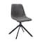 Leisuremod Markley Modern Leather Swival Dining Chair With Metal Legs in Grey MSCBL-18-GR - alternate 1