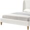 Homeroots Cream Solid Wood King Upholstered Linen Bed 544949 - alternate 3