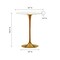 Homeroots 32" White and Gold Rounded Marble and Metal Bar Table 521331 - alternate 2
